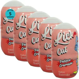 Hana Lick Cat Sabor Salmão 40g Petisco Cremoso Para Gatos Kit 5 un