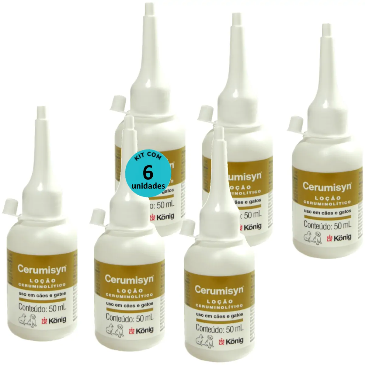 Cerumisyn 50ml Loção Ceruminolítico König Kit Com 6 unid