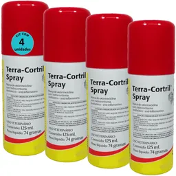 Terra-Cortril Spray 125ml Zoetis Kit com 4