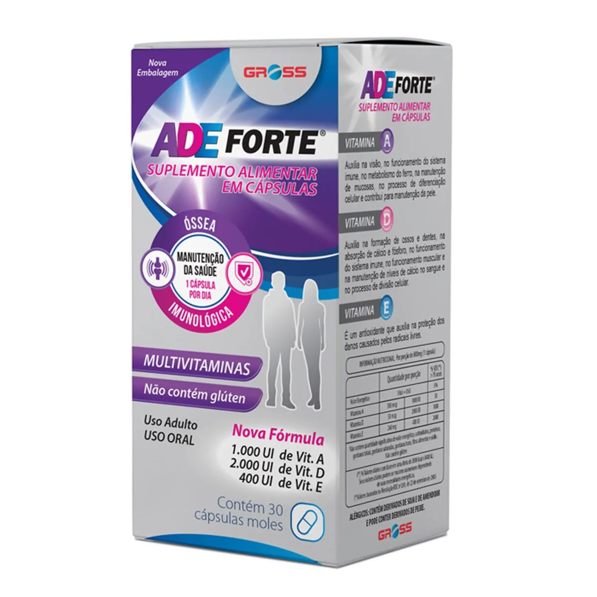 Suplemento Alimentar Gross Adeforte 30 Comprimidos