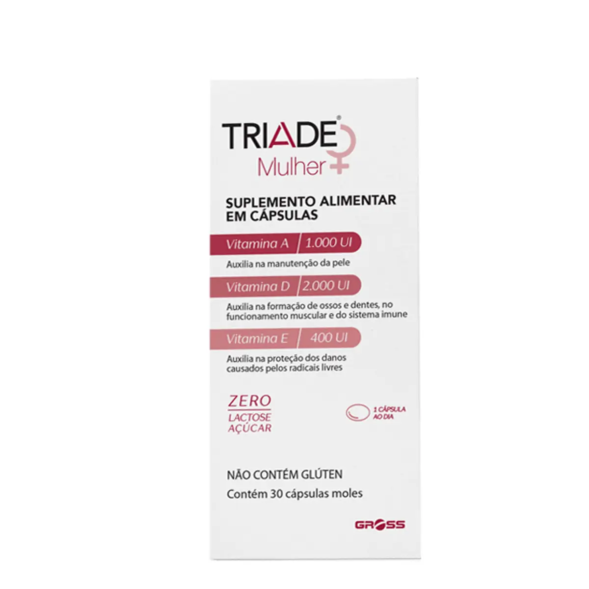 Suplemento Vitamínico Tríade Mulher Gross 30 Cápsulas