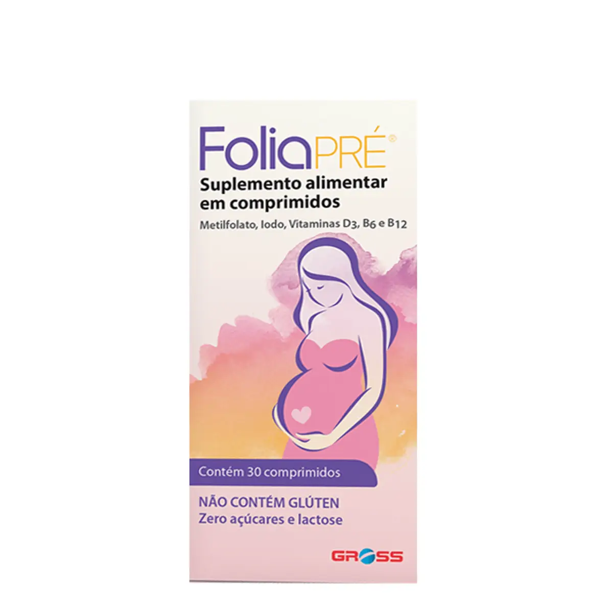 Suplemento Alimentar FoliaPré Gross 30 Comprimidos