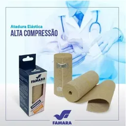 Atadura Elastica Famara Alta Compressao Bege 10cm X 1,30m - Atadura famara AC  10 x 130