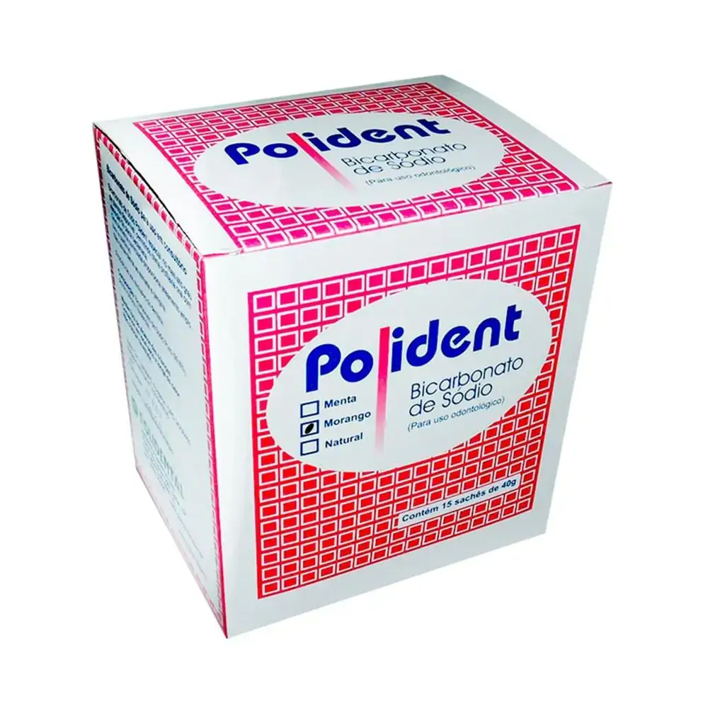 Bicarbonato Polident 15 Sachês 40g Morango - Polident