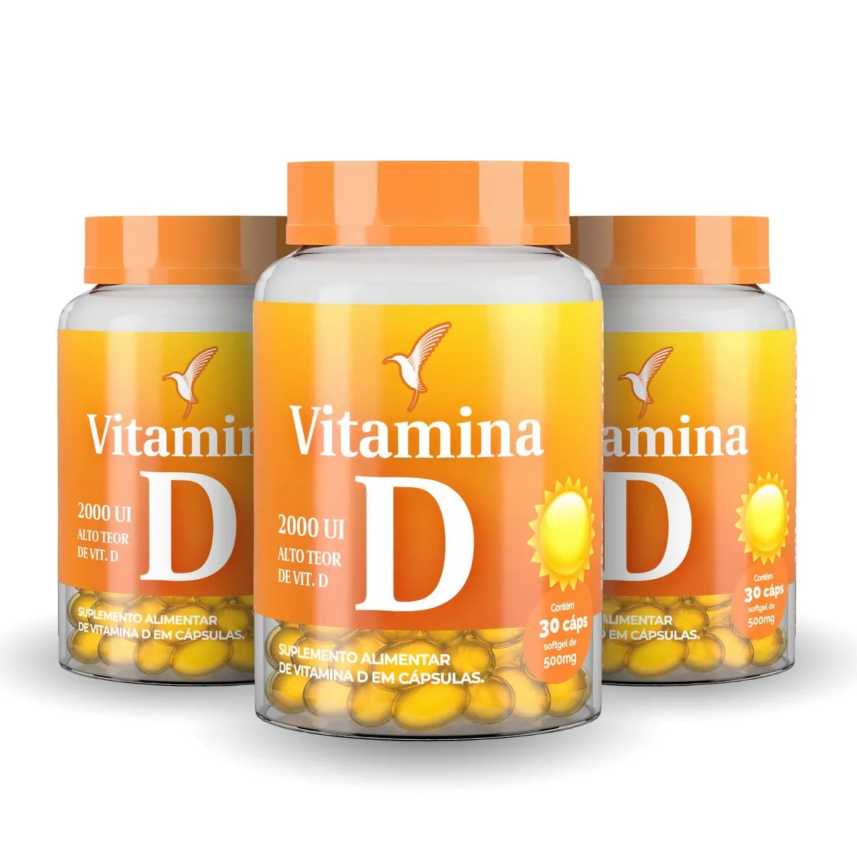 Vitamina D em Cápsulas: 90 cápsulas - 90 dias
