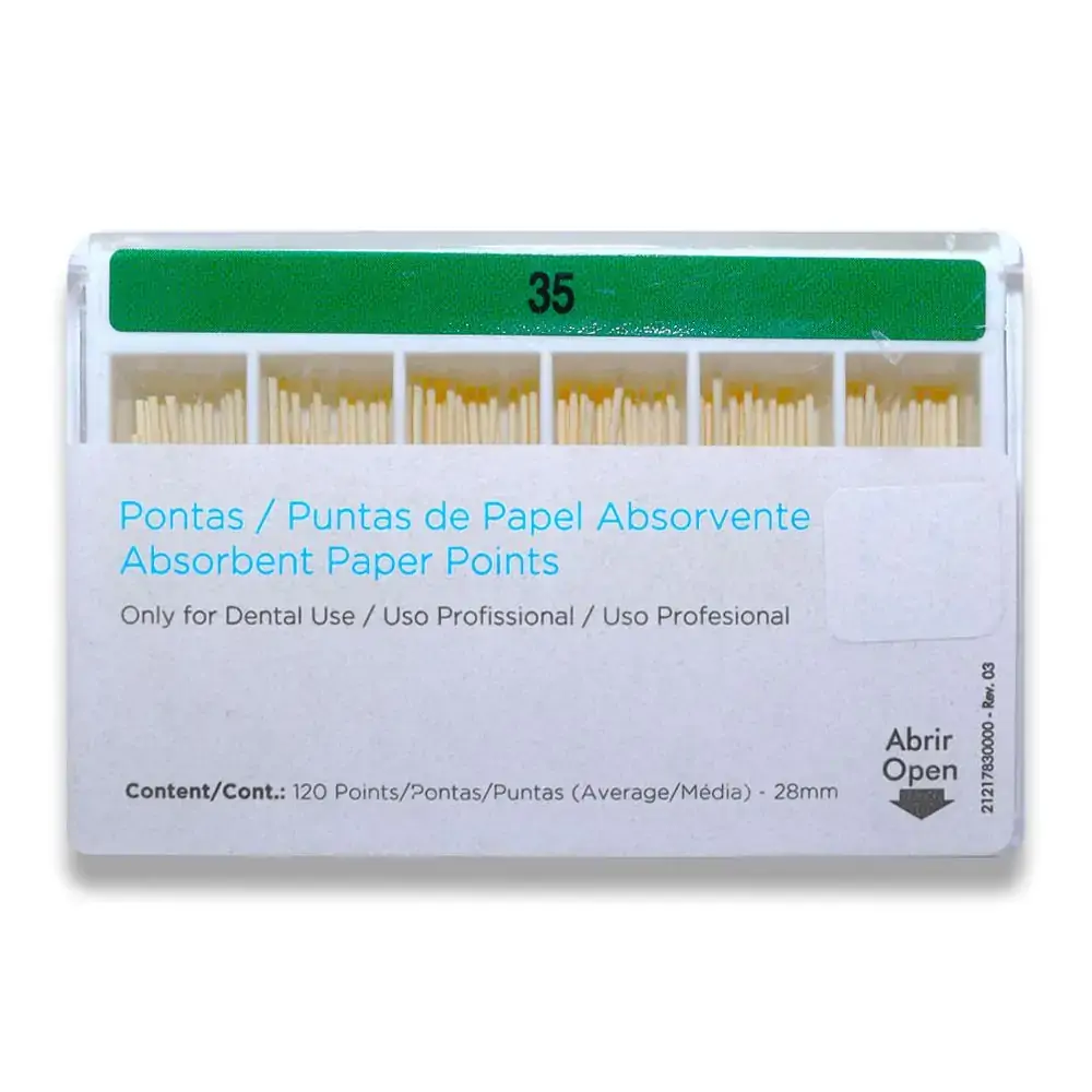 Cone de Papel Iso 28mm com 120 - Dentsply Sirona - Cone de Papel Iso 35 28mm - Dentsply Sirona
