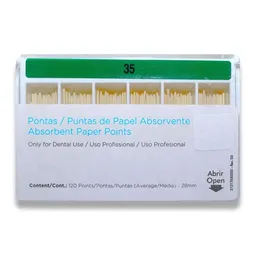 Cone de Papel Iso 28mm com 120 - Dentsply Sirona - Cone de Papel Iso 35 28mm - Dentsply Sirona