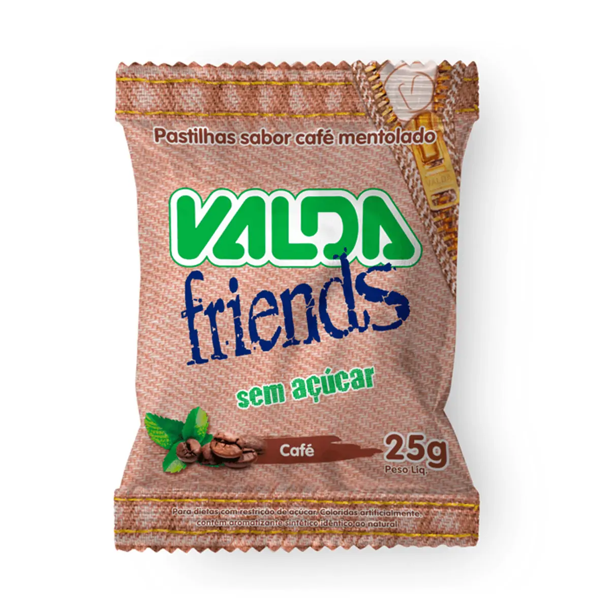 Pastilha Valda Friends Sem Açúcar Sabor Café 25g