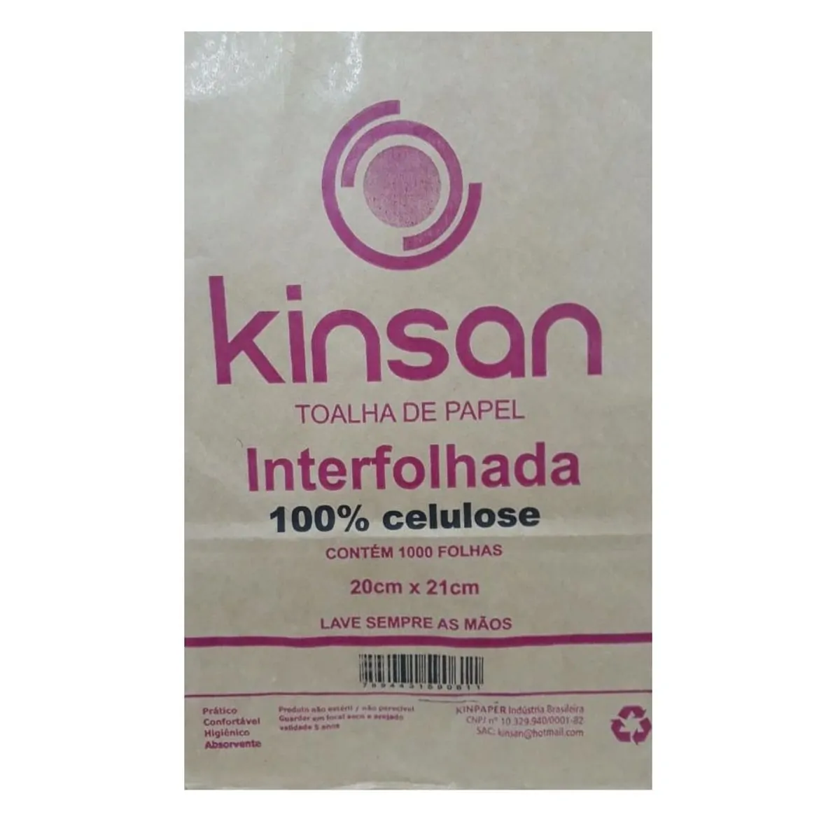 Papel Toalha Interfolhada C/ 1000 Kinsan