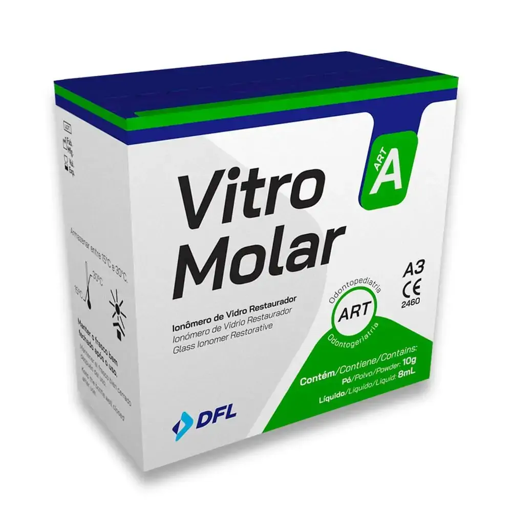 Ionômero De Vidro Restaurador Kit Vitro Molar A3 10gx8ml - Nova Dfl