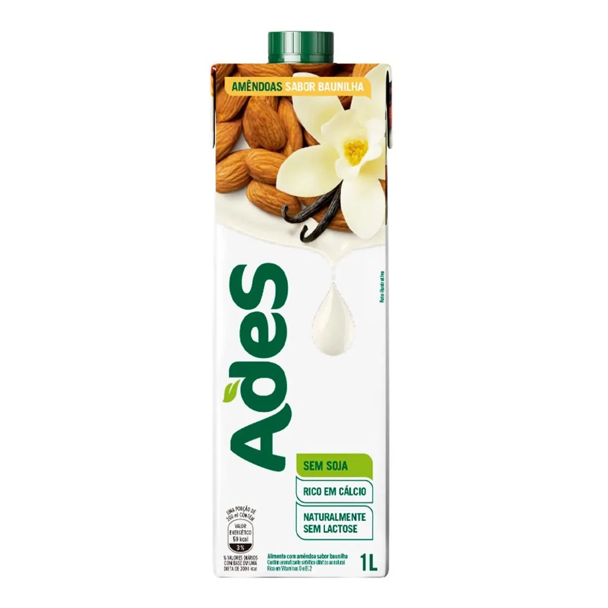 Bebida Ades A Base de Amêndoas Sabor Baunilha 1L
