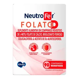 Suplemento Alimentar EMS Neutrofer Folato D 90 Comprimidos