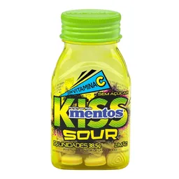 Pastilha Mentos Limão Acido Zero Açúcar Kiss Sour 55 Unidades