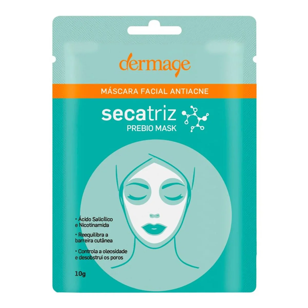 Máscara Facial Antiacne Dermage Secatriz Prebio 10g