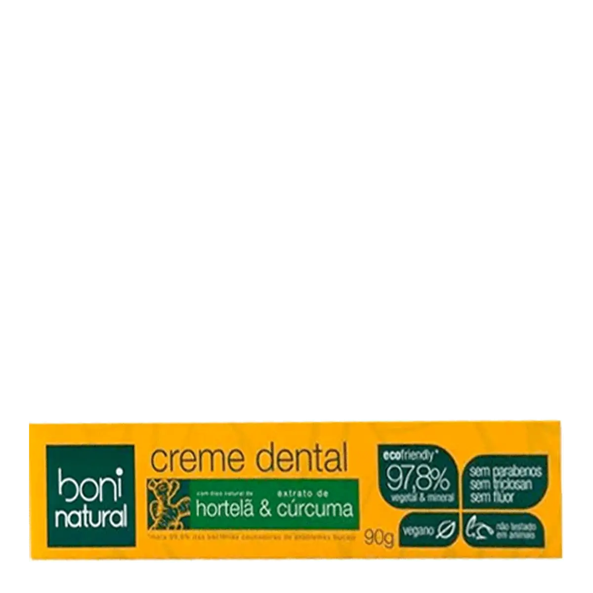 Pasta de Dente Boni Natural Dentes Sensiveis Hortelã e Curcuma 90g