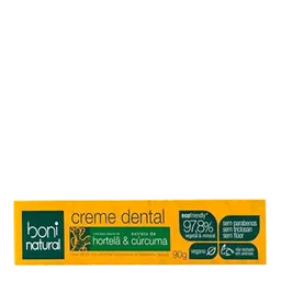 Pasta de Dente Boni Natural Dentes Sensiveis Hortelã e Curcuma 90g
