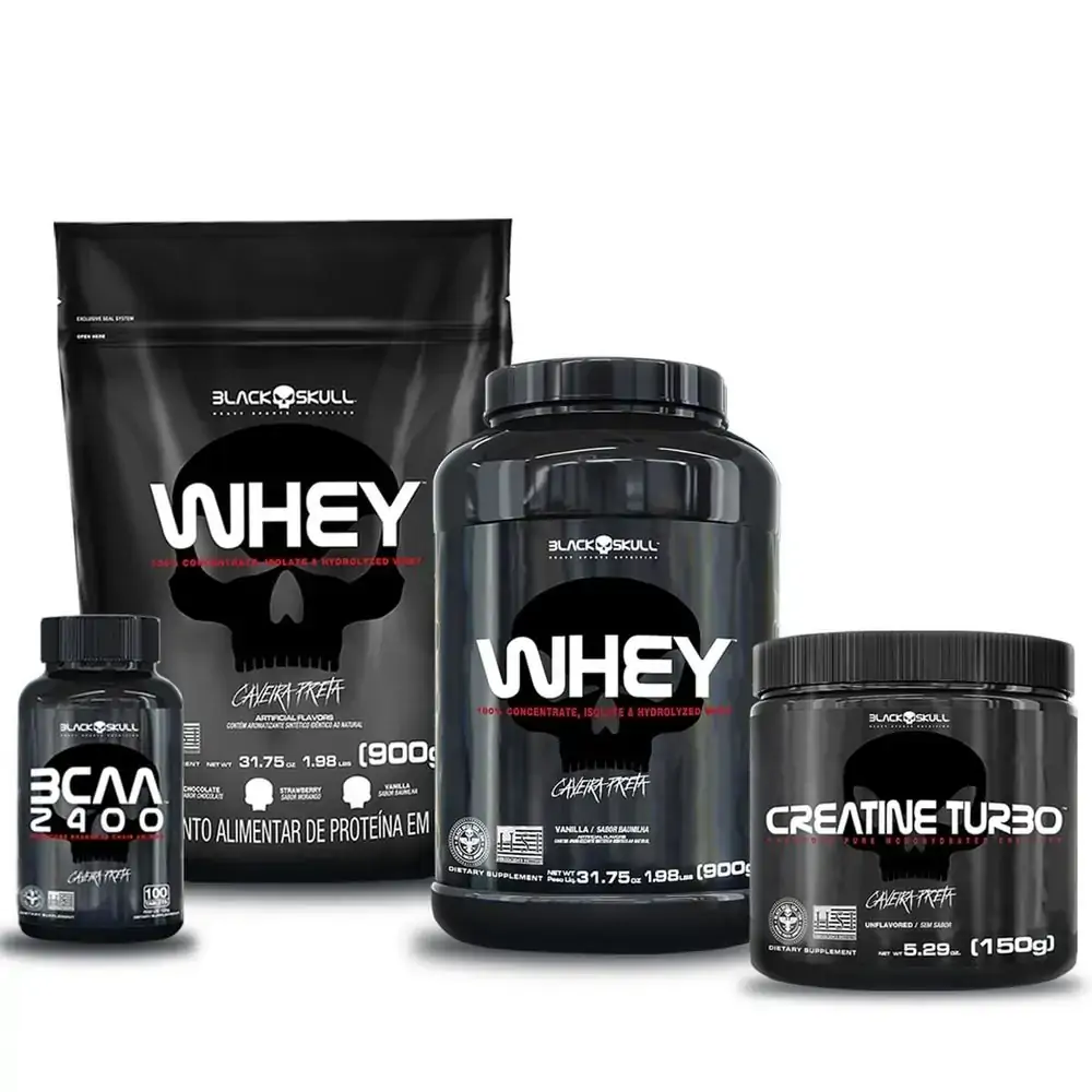 COMBO WHEY 2X + BCAA + CREATINA (MOR E BAU)