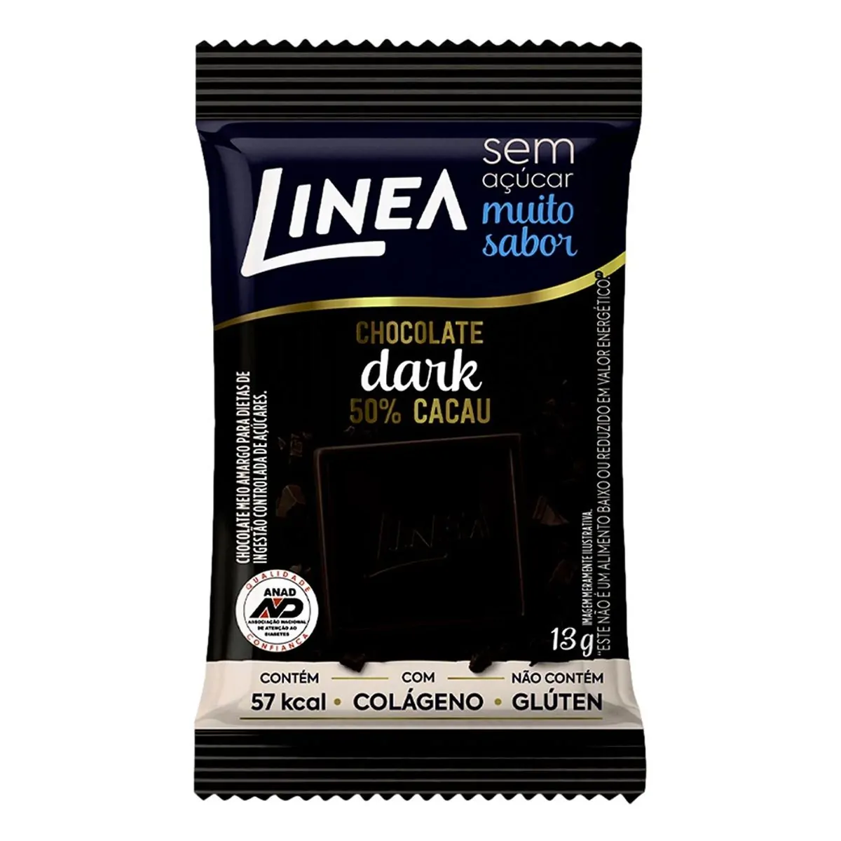 Chocolate Dark Linea 50% Cacau Zero Açúcar 13g