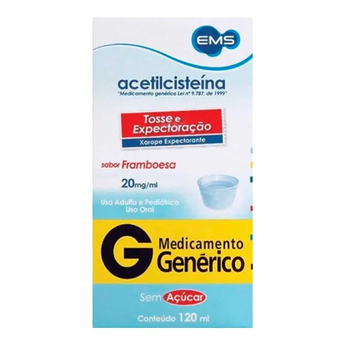 Expectorante Acetilcisteína 20mg/ml Genérico EMS 120ml