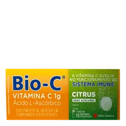 Suplemento Vitamínico Bio-C Vitamina C 1g Citrus 10 Comprimidos Efervescente