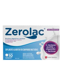 Zerolac 10.000 FCC 10 Comprimidos Mastigáveis