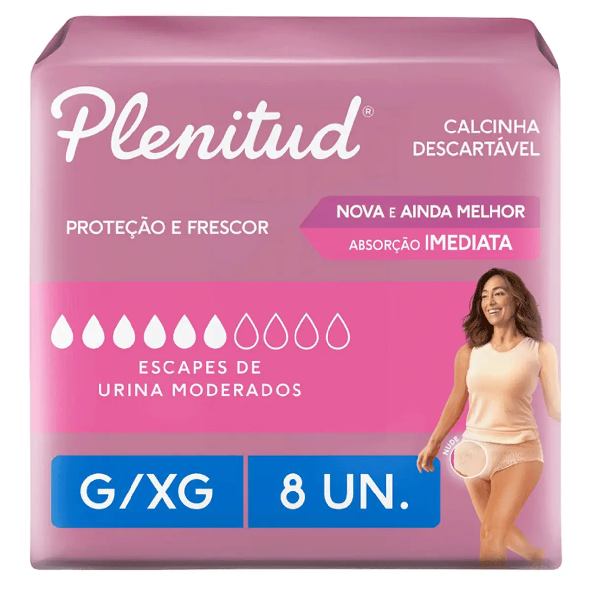 Roupa Íntima Plenitud Femme G/XG 8 Unidades