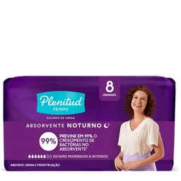 Absorvente Para Incontinência Plenitud Femme Noturno 8 Unidades
