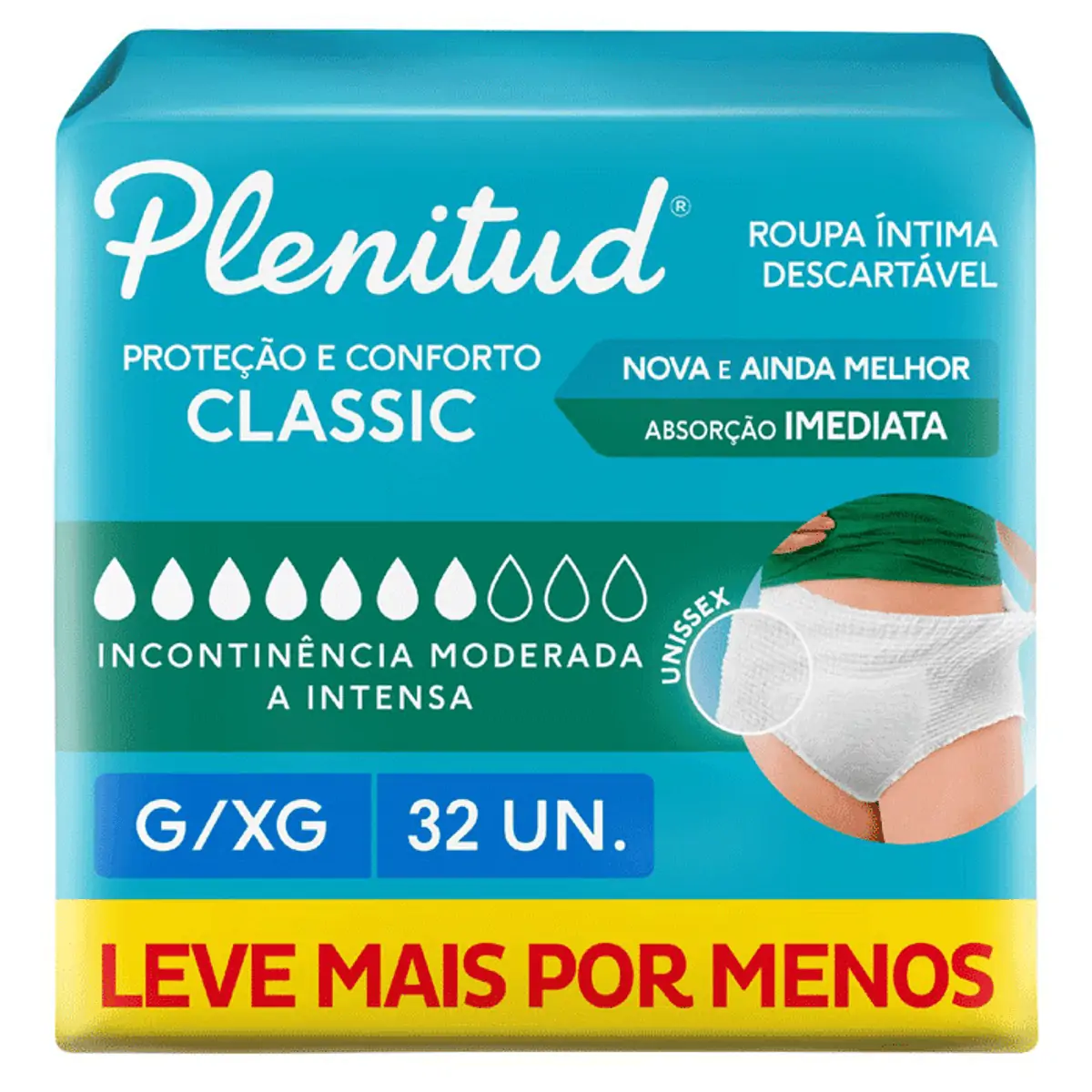 Roupa Íntima Plenitud Classic G/XG 32 Unidades