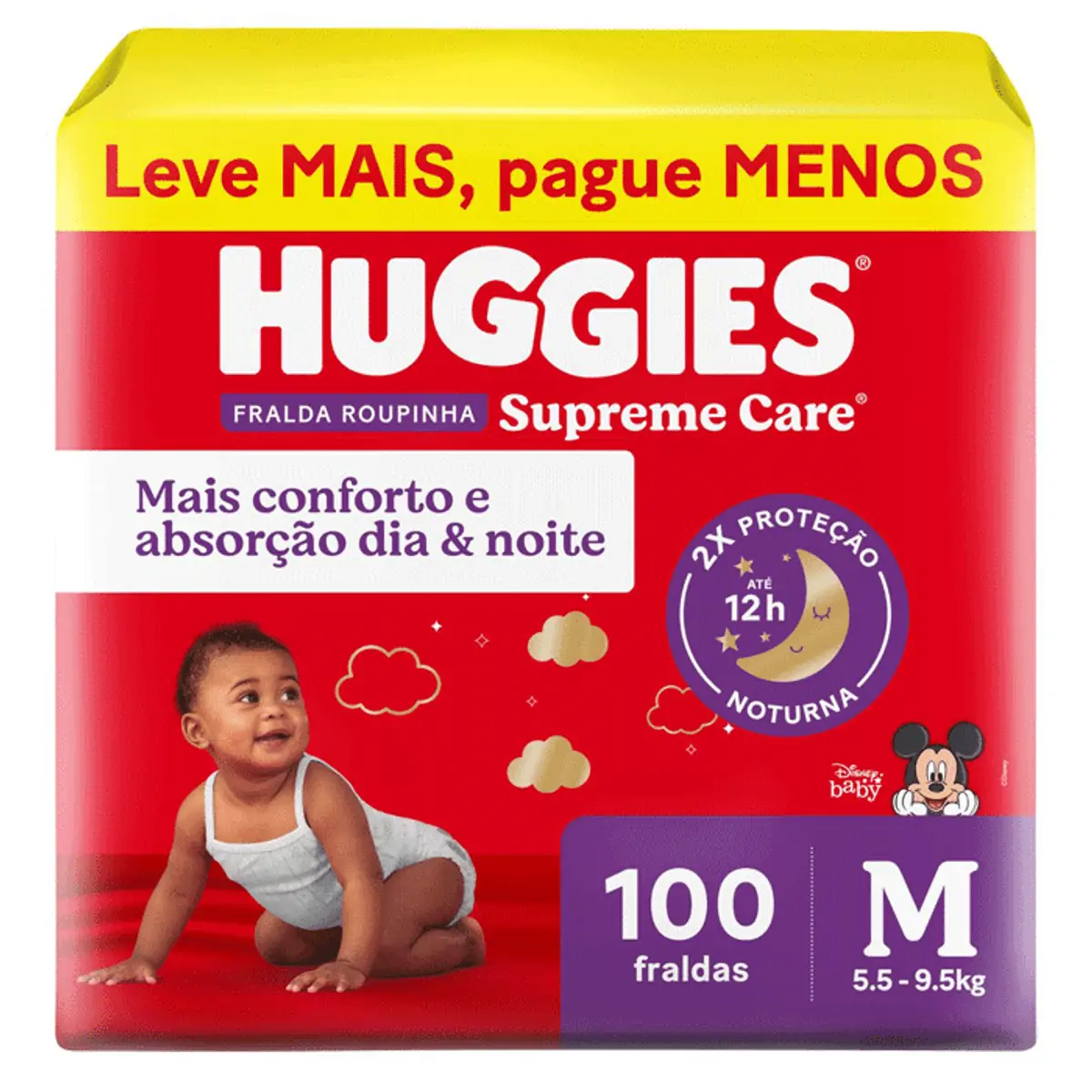 Fralda Huggies Supreme Care Roupinha M 100 Unidades