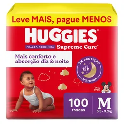 Fralda Huggies Supreme Care Roupinha M 100 Unidades
