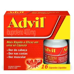 Analgésico Advil Extra Alívio 400mg 16 Cápsulas Líquidas