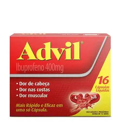 Analgésico e Anti-inflamatório Advil 400mg 16 Cápsulas Líquidas