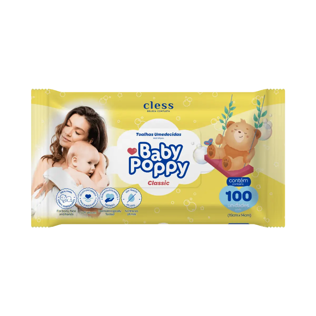 Baby Poppy Toalhas Umedecidas Classic 100 unidades