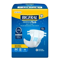 Fralda Geriátrica Bigfral Dermaplus Noturna M 8 Unidades