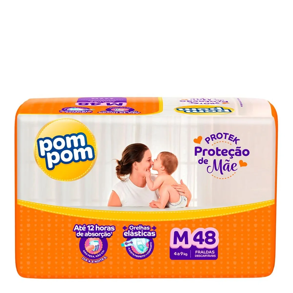 Fralda Pom Pom Protek M 48 Unidades