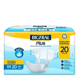 Fralda Geriátrica Plus Bigfral - Tamanho M - 20 Unidades
