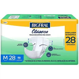 Fralda Geriátrica Clássica Bigfral - Tamanho M - 28 unidades
