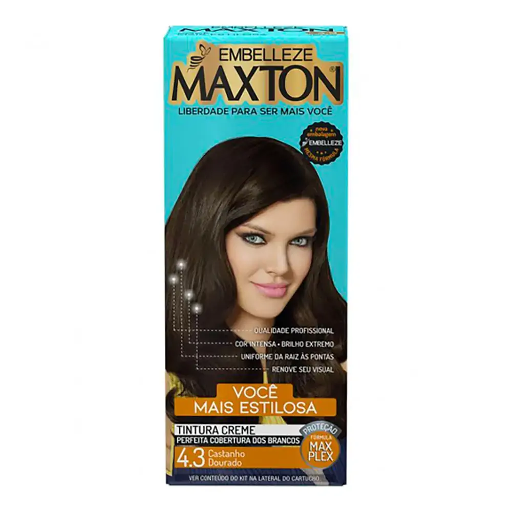 Coloração Permanente Maxton Embelleze Castanho Dourado Morena Mais Estilosa 4.3 1 Unidade