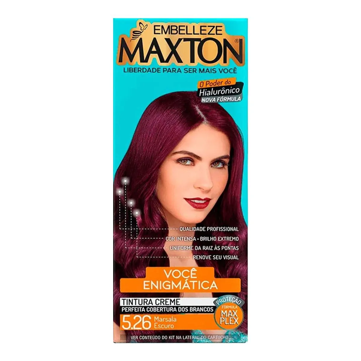 Tinta de Cabelo Embelleze Maxton 5.26 Castanho Marsala Escuro