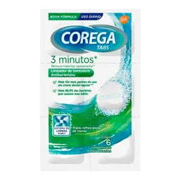 Corega Tabs Limpeza p/ Próteses e Aparelhos Removíveis em 3 minutos 6 Unidades