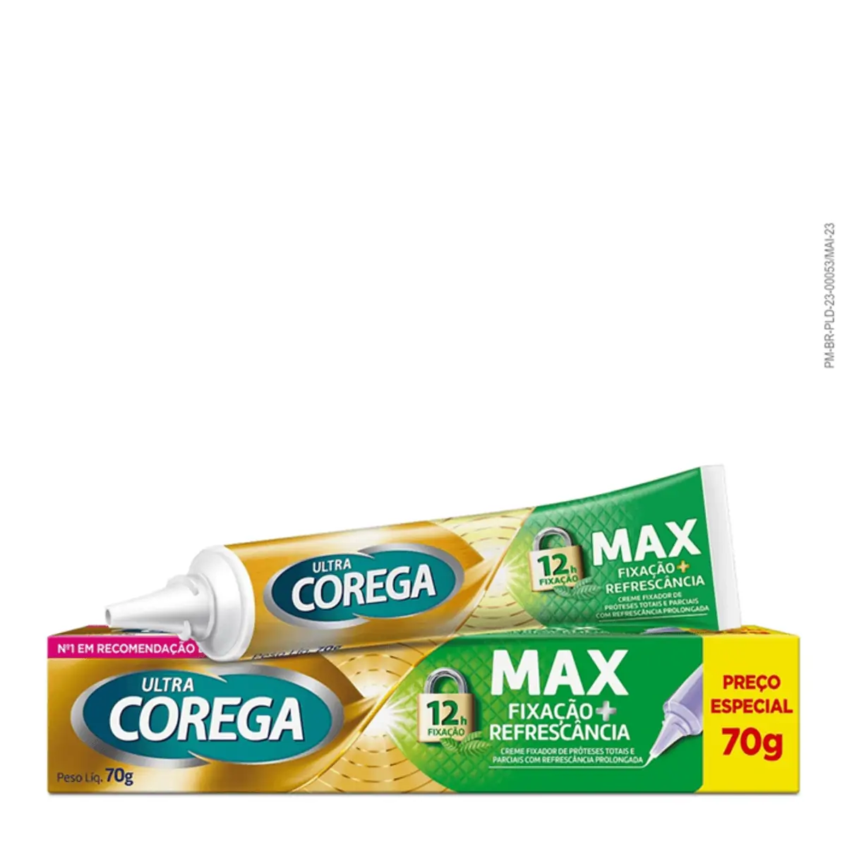 Fixador de Prótese Ultra Corega Creme Max Fixação + Refrescância Sabor Menta 70g