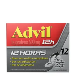 Analgésico e Anti-inflamatório Advil 12h 600mg 12 Comprimidos
