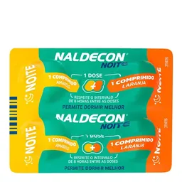 Antigripal, Analgésico, Antitérmico e Descongestionante Naldecon Noite 400mg + 400mg + 20mg 4 Compri