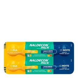 Antigripal, Descongestionante e Antialérgico Naldecon Dia e Noite Blíster 6 Comprimidos