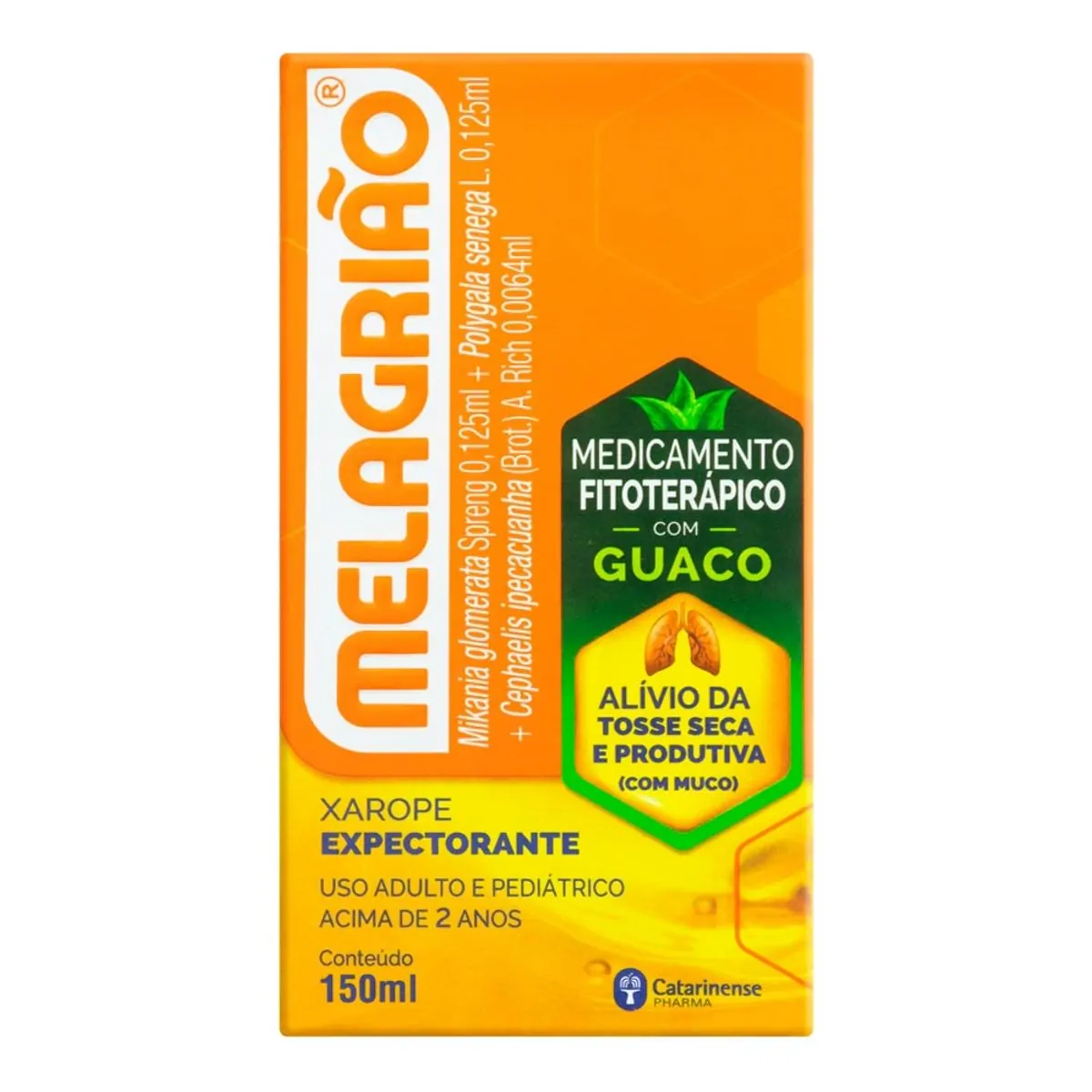 Expectorante e Fitoterápico Melagrião 0,125mg/ml + 0,125mg/ml + 0,0064mg/ml 150 ml