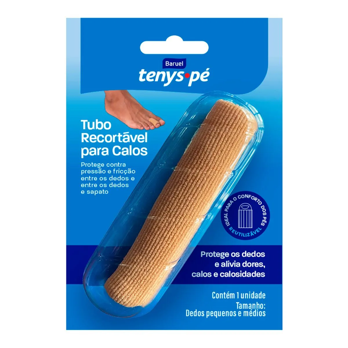 Tubo Recortável para Calos Tenys Pé Tamanho P/M 1 Unidade
