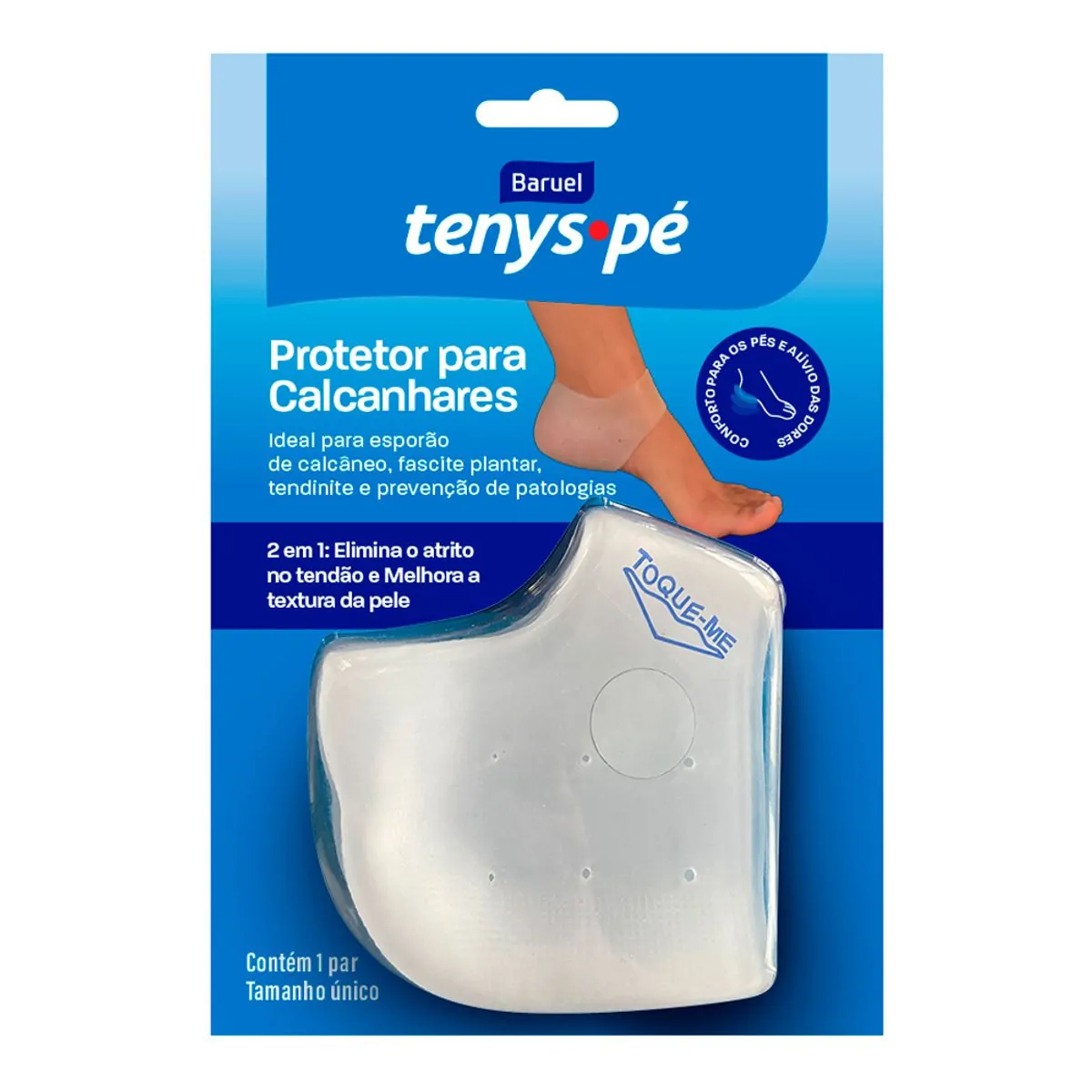 Protetor para Calcanhar Tenys Pé Tamanho Único - 1 Par
