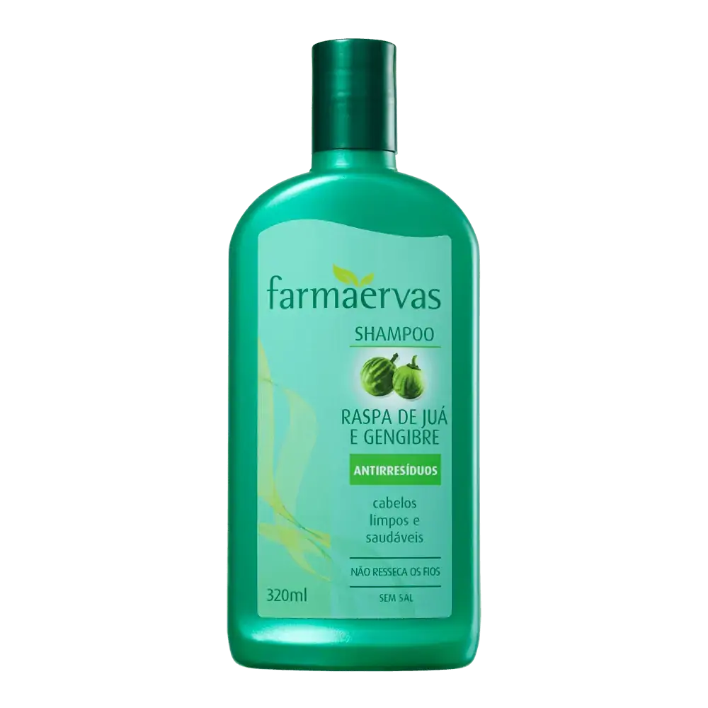 Farmaervas Raspa de Juá e Gengibre - Shampoo Antirresíduo 320ml