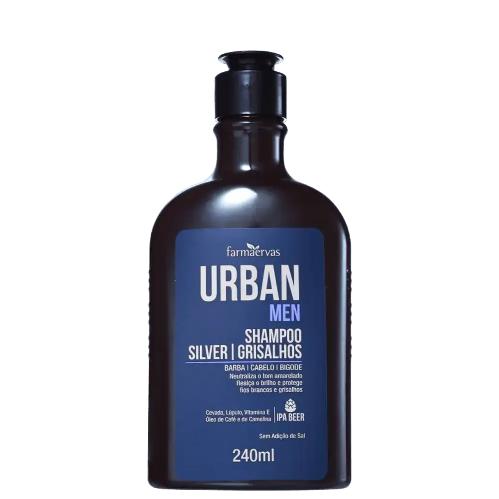 Farmaervas Urban Men Silver Grisalhos - Shampoo Desamarelador 240ml