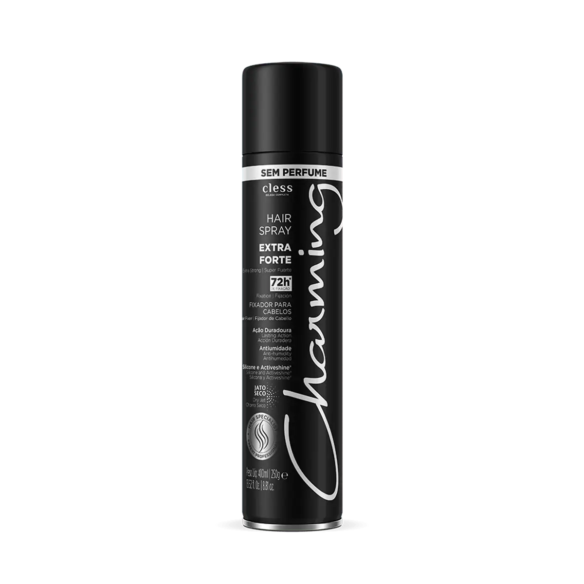 Spray Fixador Capilar Capilar Para Cabelos Extra Forte Sem Perfume 72h Charming 400ml